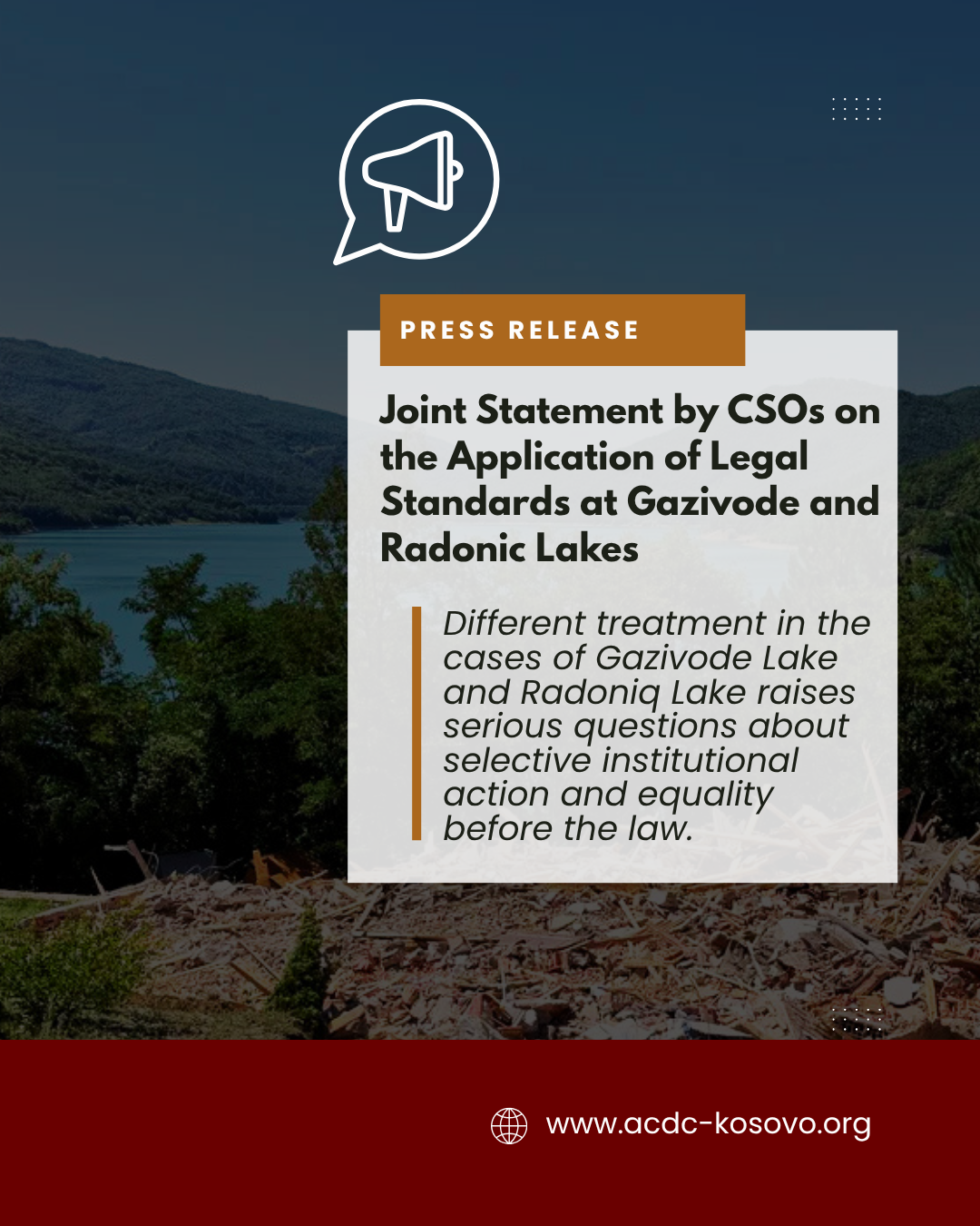 civil-society-organizations-statement-on-the-different-treatment-in-the-removal-of-structures-at-lakes-gazivode-and-radonjic