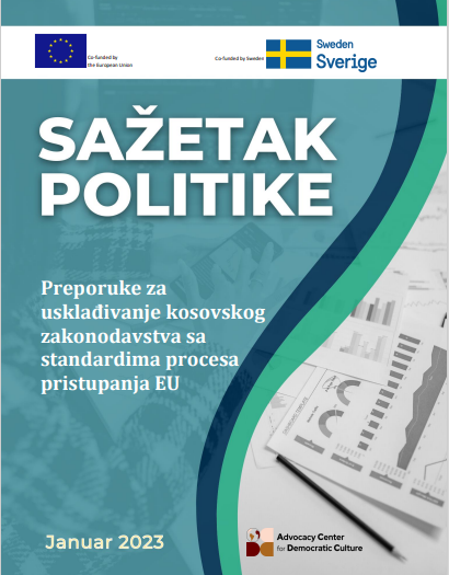 Sažetak politike - Preporuke za usklađivanje kosovskog zakonodavstva sa standardima procesa pristupanja EU	