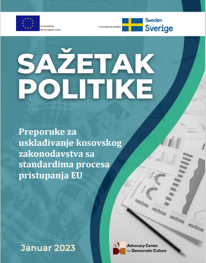 Sažetak politike - Preporuke za usklađivanje kosovskog zakonodavstva sa standardima procesa pristupanja EU